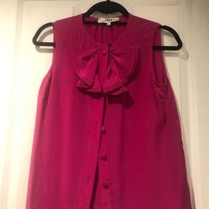 Tibi Pink Sleeveless Blouse with Ruffle